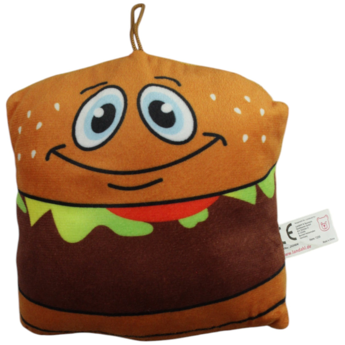 123000015267 Landahl & Baumann Burger mit Gesicht Plüschfigur Kumpel Leo Gebraucht Lebensmittel