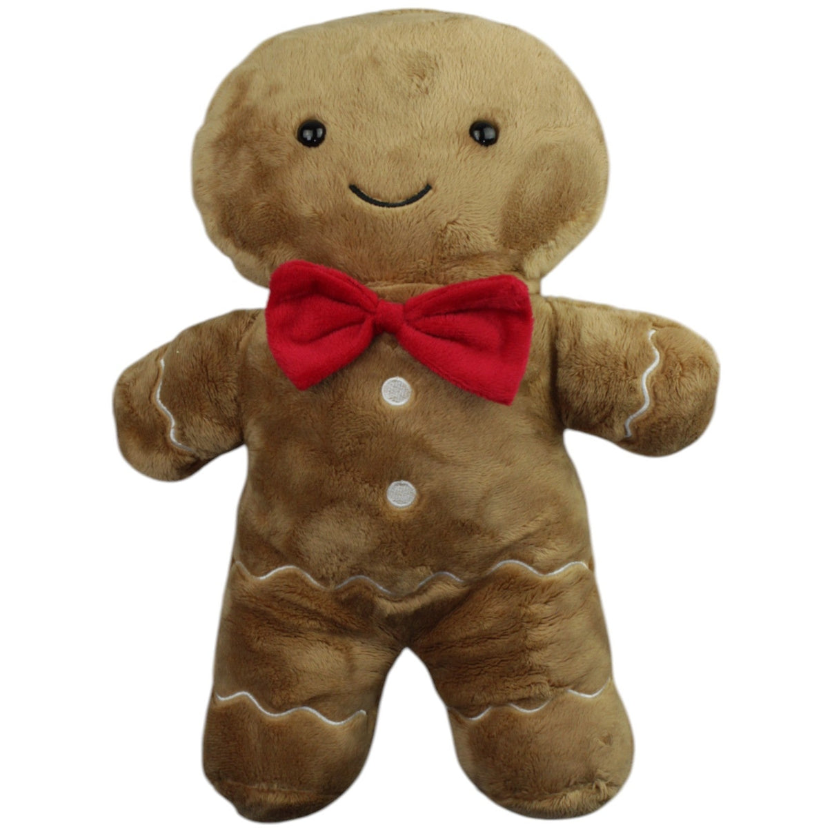 123000015314 Unbekannt Großer Lebkuchenmann mit Fliege Plüschfigur Kumpel Leo Gebraucht Pfefferkuchenmann Weihnachten