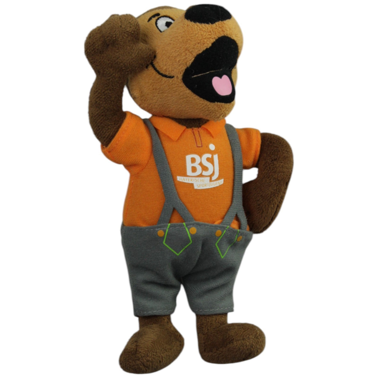 123000015351 Promo Bears Bayrische Sportjugend, Bär mit Latzhose & Shirt Kuscheltier Kumpel Leo BSj Gebraucht