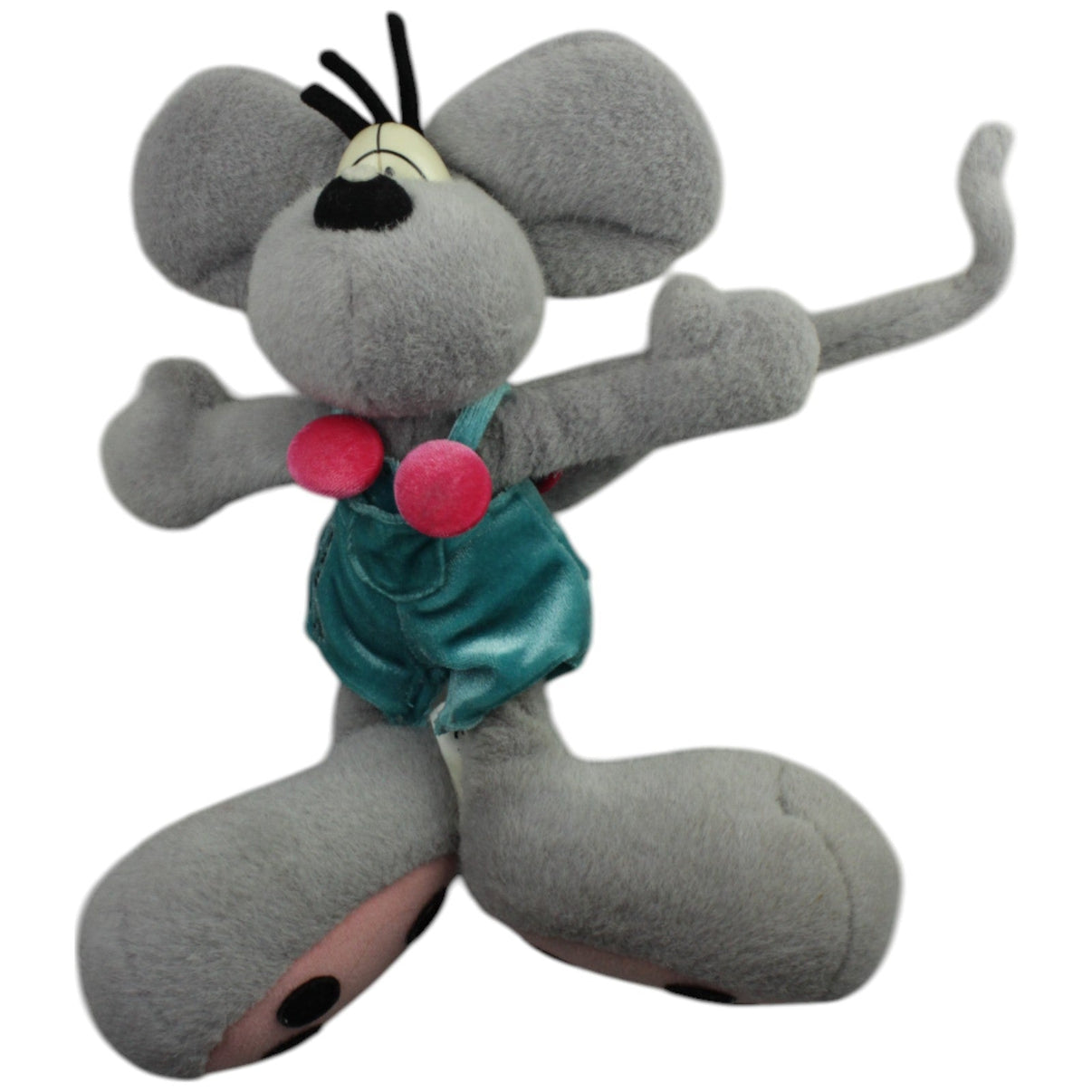 123000015352 Diddl Graue Diddl - Maus mit türkiser Latzhose Kuscheltier Kumpel Leo _Vintage_ Gebraucht Vintage