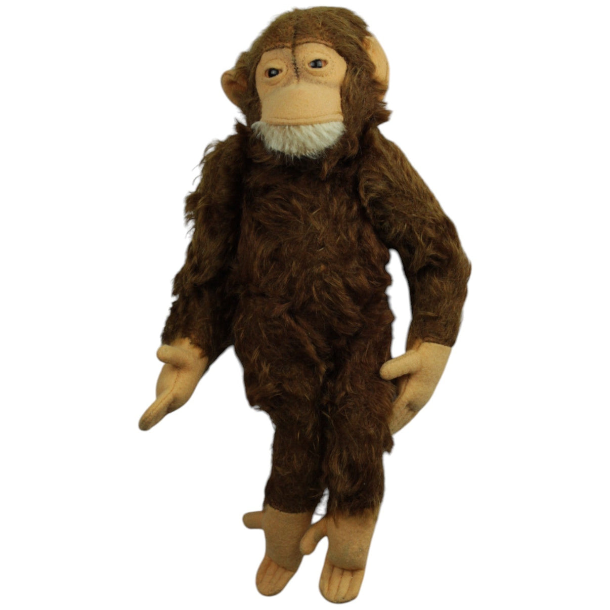 123000015435 Unbekannt Hübscher Schimpanse mit beweglichen Gliedern & Quietscher Kuscheltier Kumpel Leo _Vintage_ Affe Gebraucht