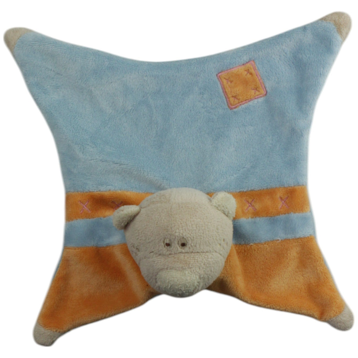 123000015459 Unbekannt Süßer Bär, orange - blau Schmusetuch Kumpel Leo Gebraucht Knuddeltuch Kuscheltuch