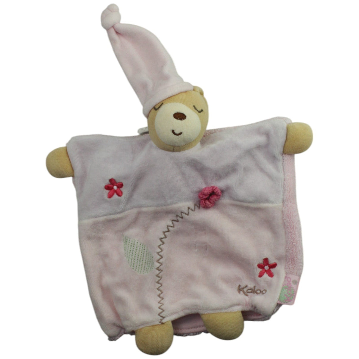 123000015489 Juratoys Kaloo, rosa Teddybär mit Zipfelmütze Handpuppe Kumpel Leo Gebraucht Teddy Teddybär