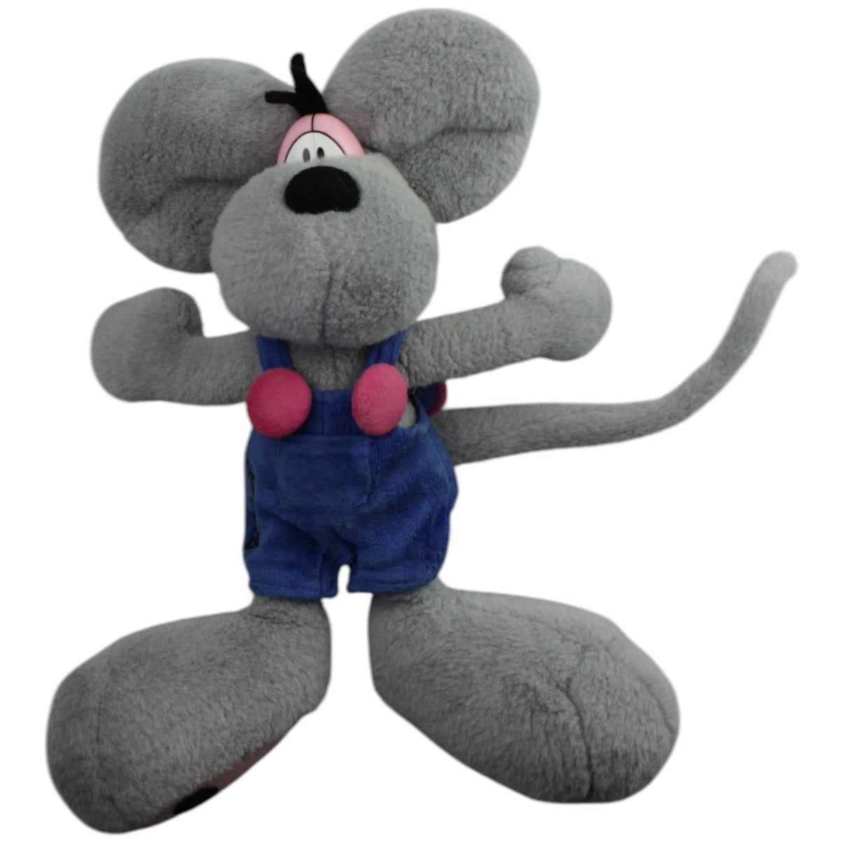 123000015508 Depesche Graue Diddl - Maus in blauer Latzhose Kuscheltier Kumpel Leo _Vintage_ Gebraucht Vintage