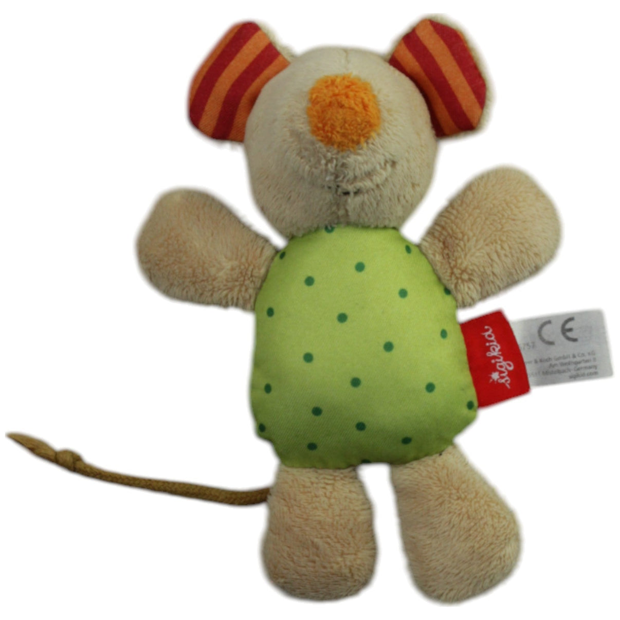 123000015559 Sigikid Maus mit punkten, grün Rassel Kumpel Leo Gebraucht