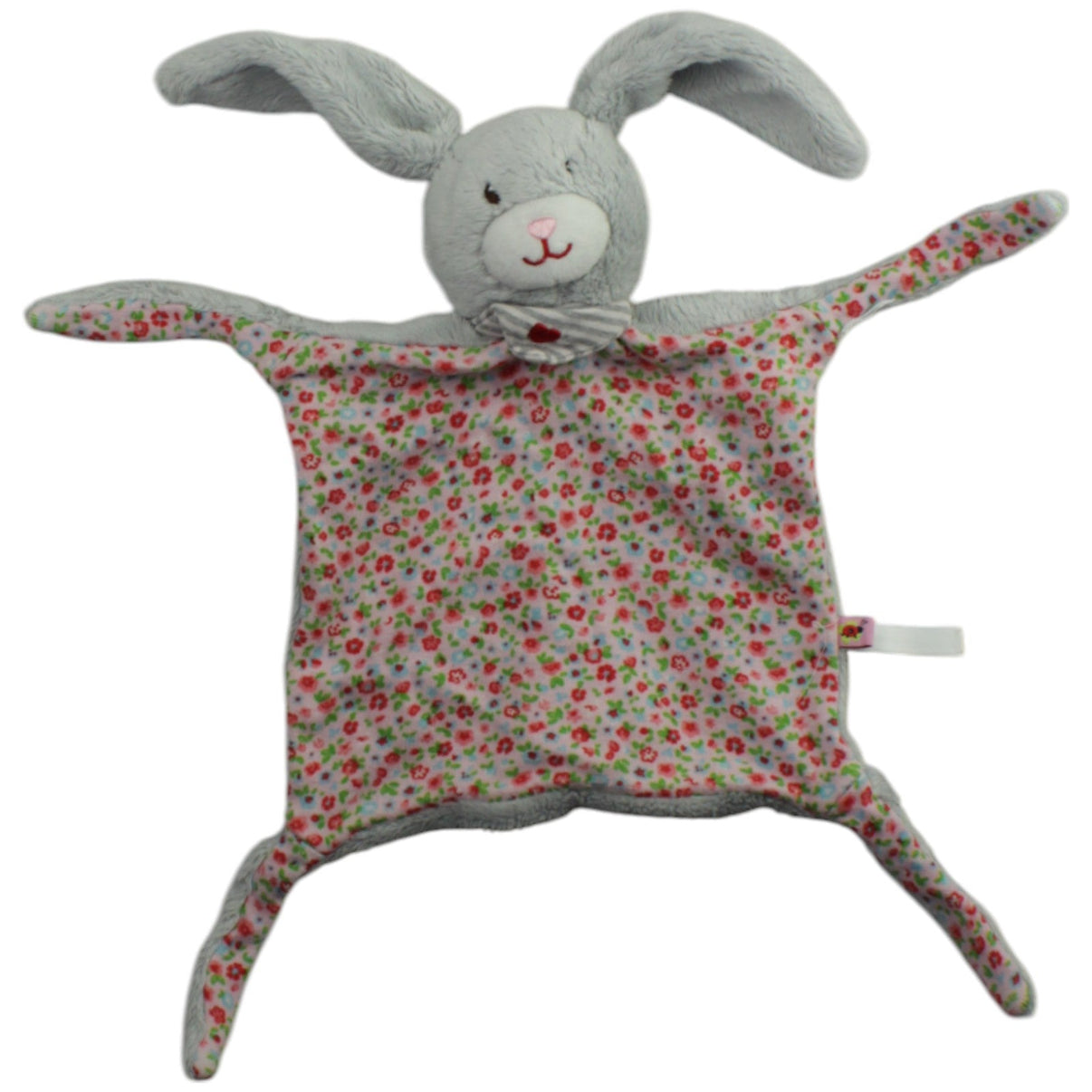 123000015568 Die Spiegelburg Grauer Hase mit Blumenmuster Schmusetuch Kumpel Leo Gebraucht Knuddeltuch Kuscheltuch