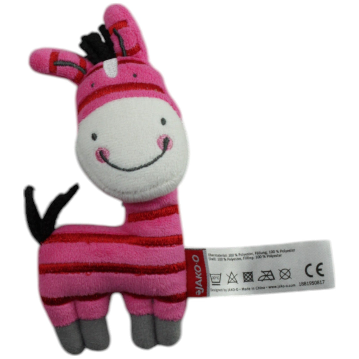 123000015591 JAKO - O Süßes Zebra, pink Greifling mit Rassel Kumpel Leo Gebraucht