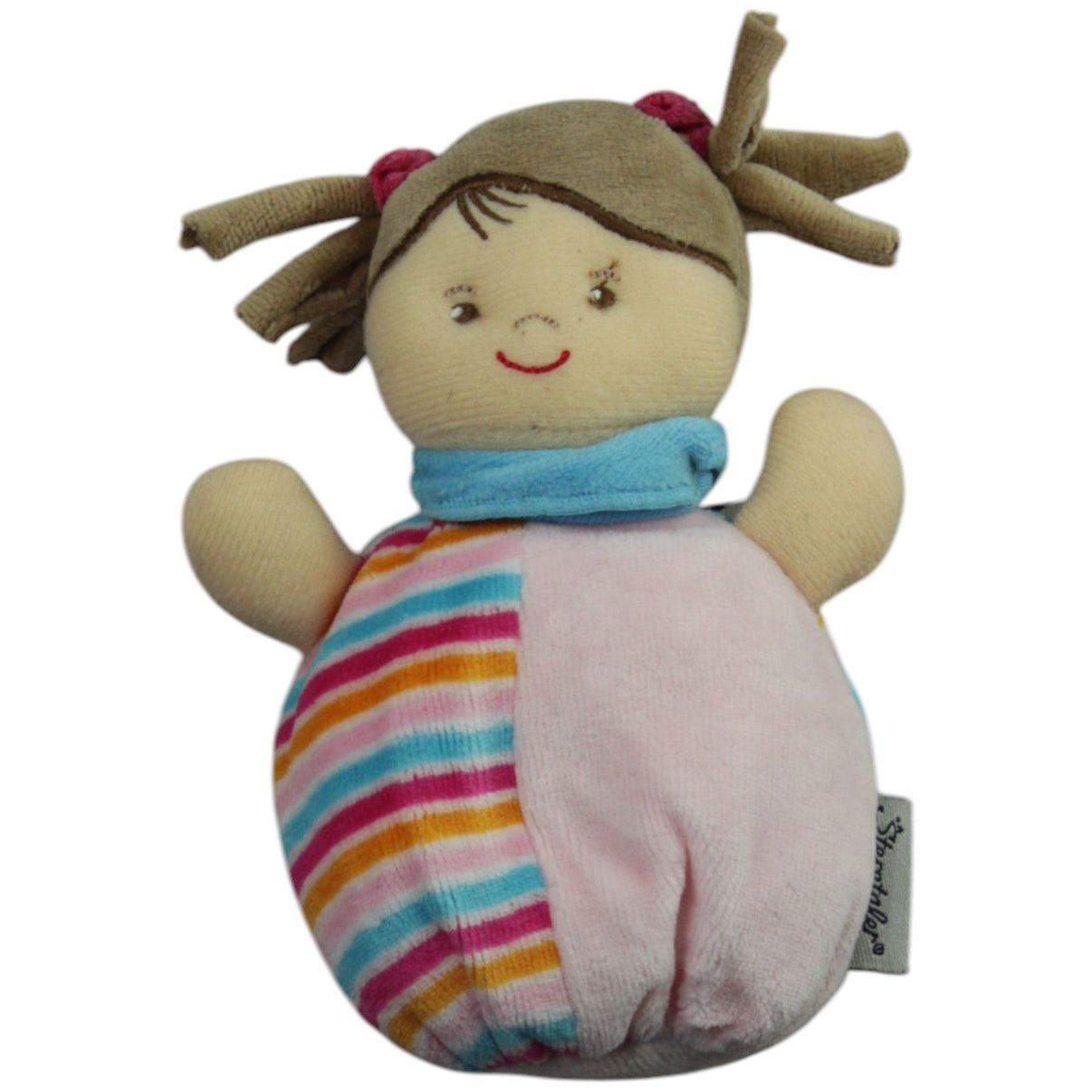 123000015599 Sterntaler Mädchen mit blauem Halstuch, rosa Knuddelsäckchen Kumpel Leo Gebraucht