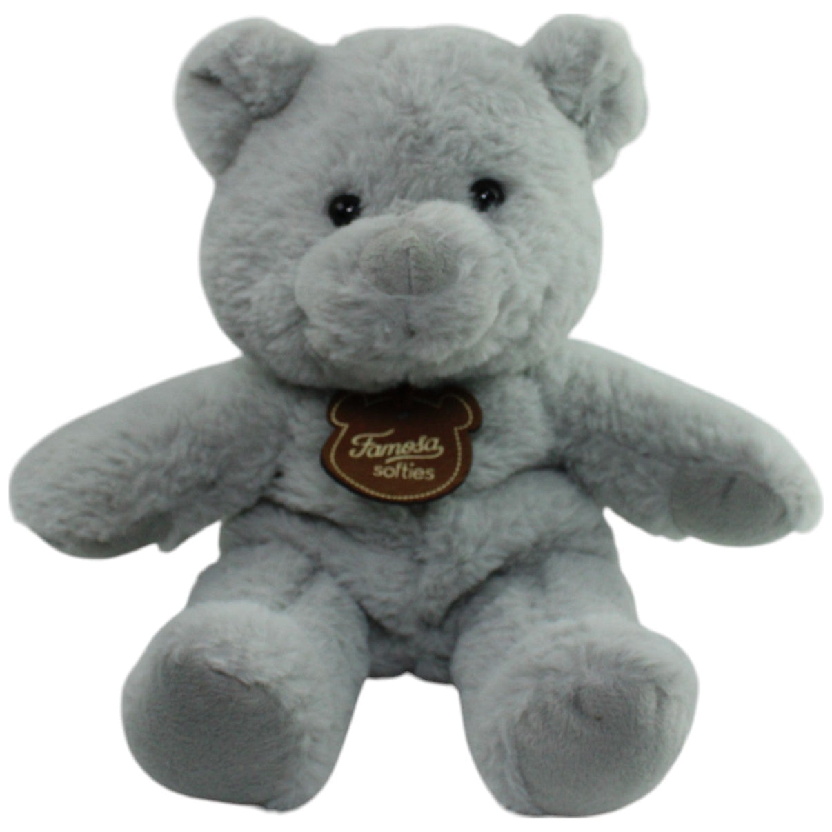 123000015637 Famosa Softies, grauer Teddybär Kuscheltier Kumpel Leo Gebraucht Teddy Teddybär