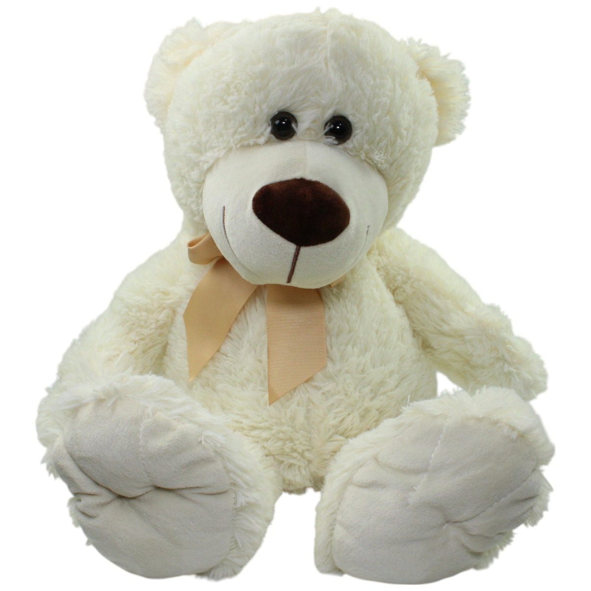 123000015712 Smiki XL Teddybär mit Schleife, weiß Kuscheltier Kumpel Leo Gebraucht Teddy Teddybär