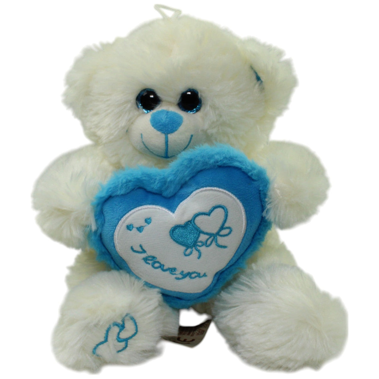 123000015713 Morgenroth Weißer Teddy mit Herz "I love you" Kuscheltier Kumpel Leo Gebraucht Teddy Teddybär