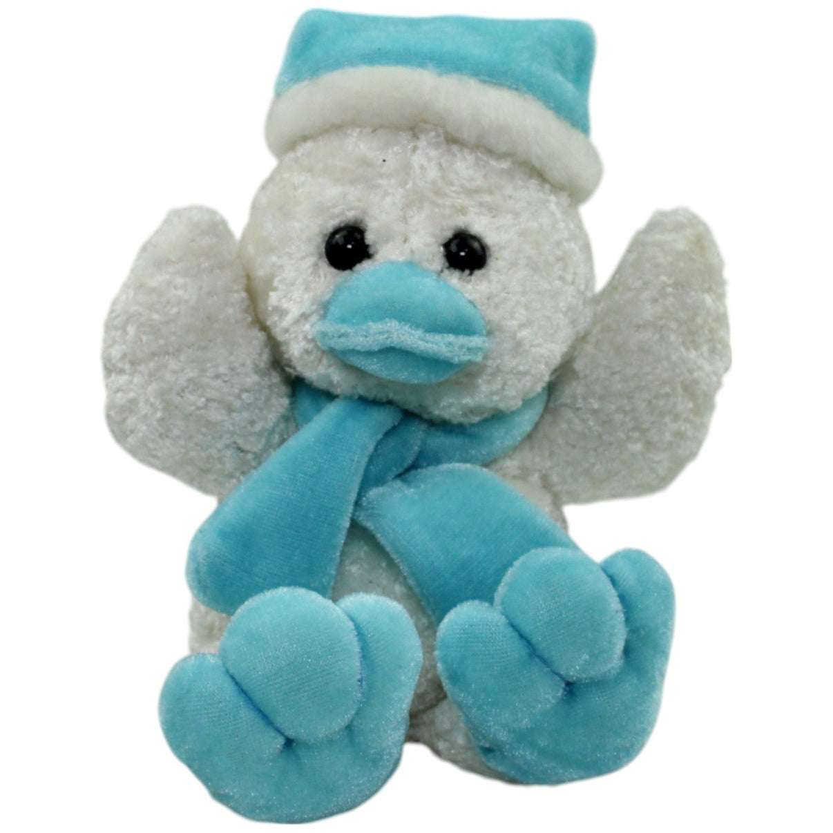 123000015749 Unbekannt Winterliche Ente mit Zipfelmütze, weiß Kuscheltier Kumpel Leo Gebraucht
