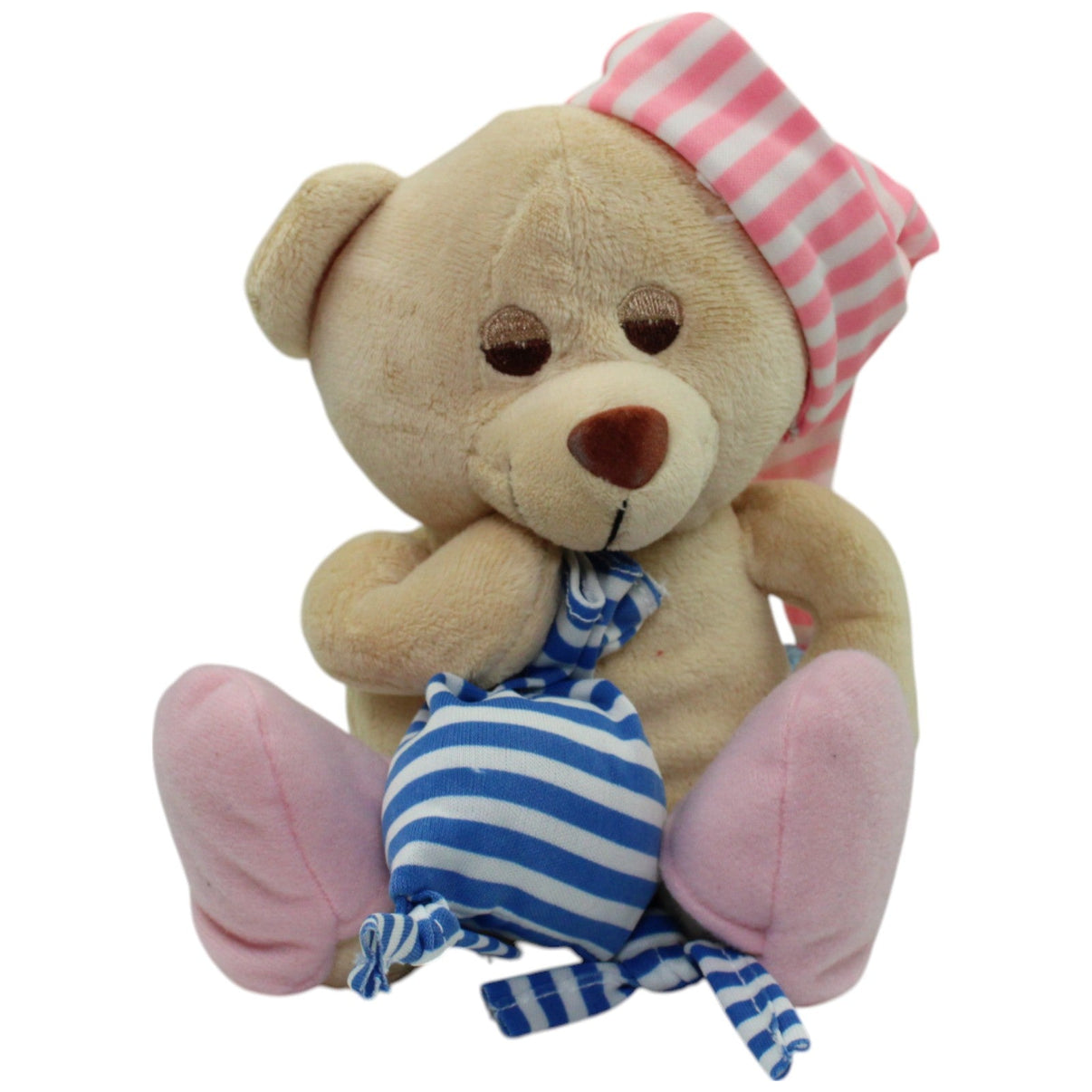 123000015816 DKO Sparkasse, Teddybär mit Schlafmütze Kuscheltier Kumpel Leo Gebraucht Teddy Teddybär