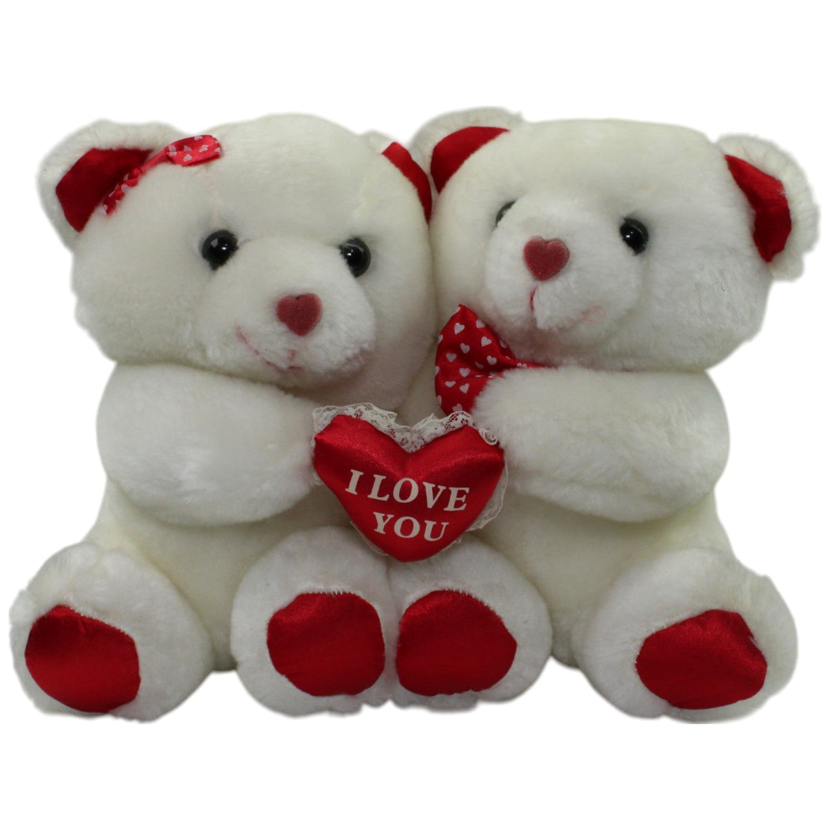 123000015818 LICA Eisbären Paar mit Herz "I LOVE YOU", sitzend Kuscheltier Kumpel Leo Gebraucht