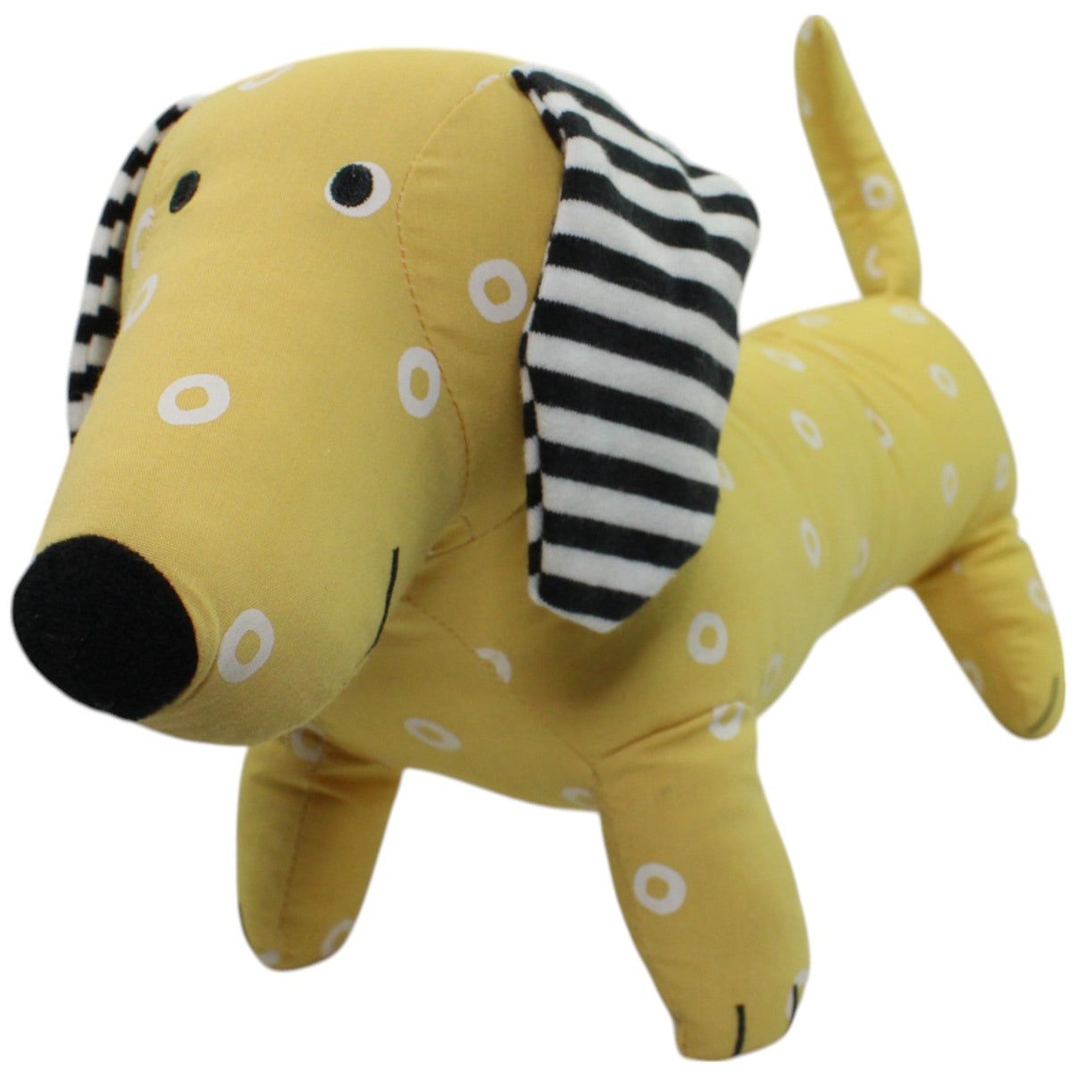 123000015841 Unbekannt Gelber Patchwork Dackel, groß Kuscheltier Kumpel Leo Gebraucht Hund