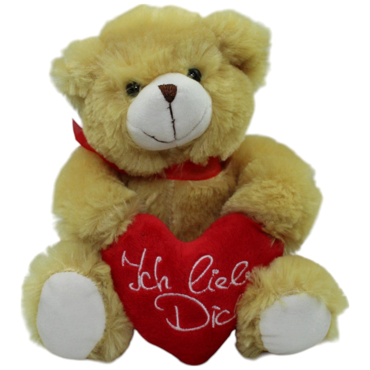 123000015857 Mel - O - Design Beiger Bär mit Herz "Ich liebe Dich", sitzend Kuscheltier Kumpel Leo Bär Gebraucht