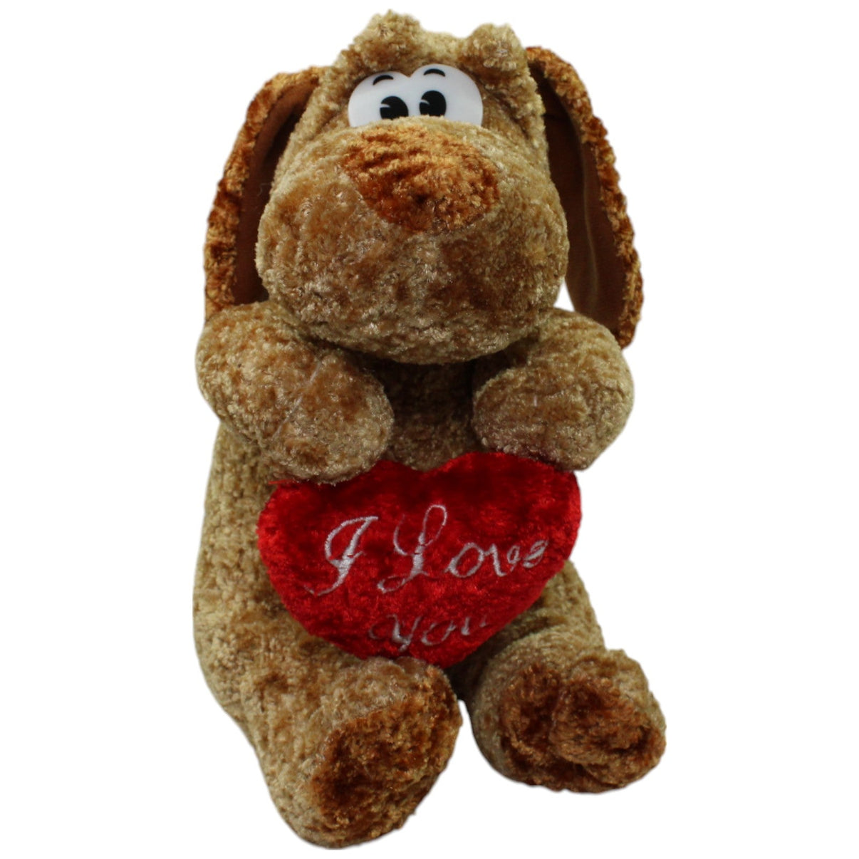 123000015910 Braun Plüschwaren Kuscheliger Hund mit Herz "I Love You" Kuscheltier Kumpel Leo Gebraucht