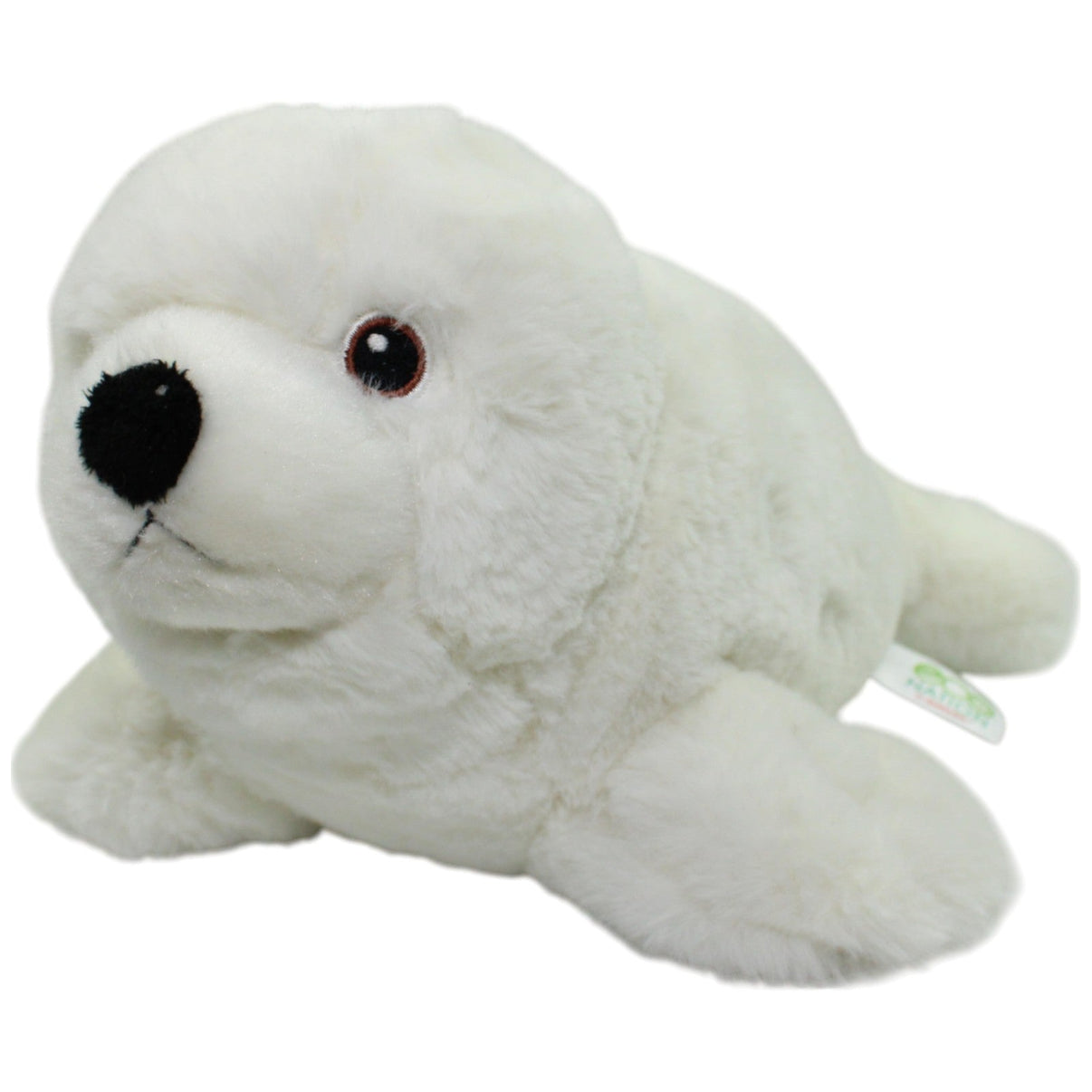123000015926 Aurora Eco Nation, superweiche weiße Robbe Kuscheltier Kumpel Leo Gebraucht