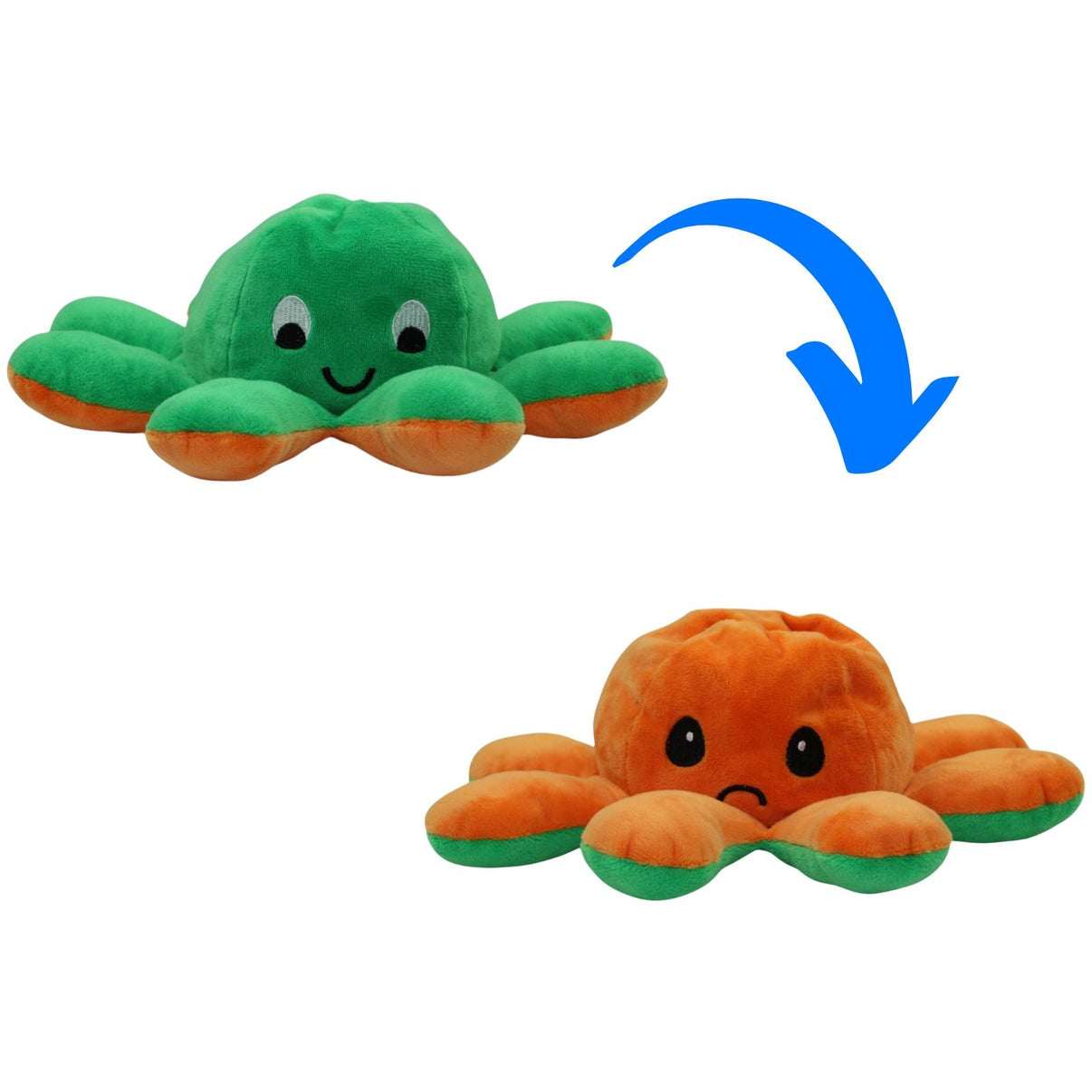 123000015930 Sunkid Wendetier, Oktopus grün/orange Kuscheltier Kumpel Leo Gebraucht Oktopus Tintenfisch