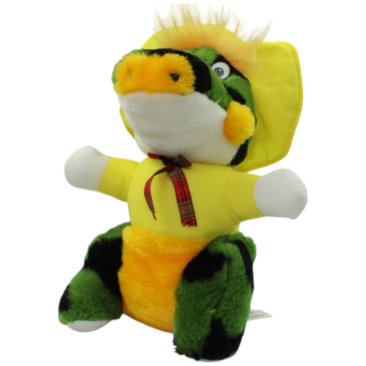 123000015938 Unbekannt Lustiges Krokodil mit gelbem Regenhut Kuscheltier Kumpel Leo _Vintage_ Gebraucht Vintage