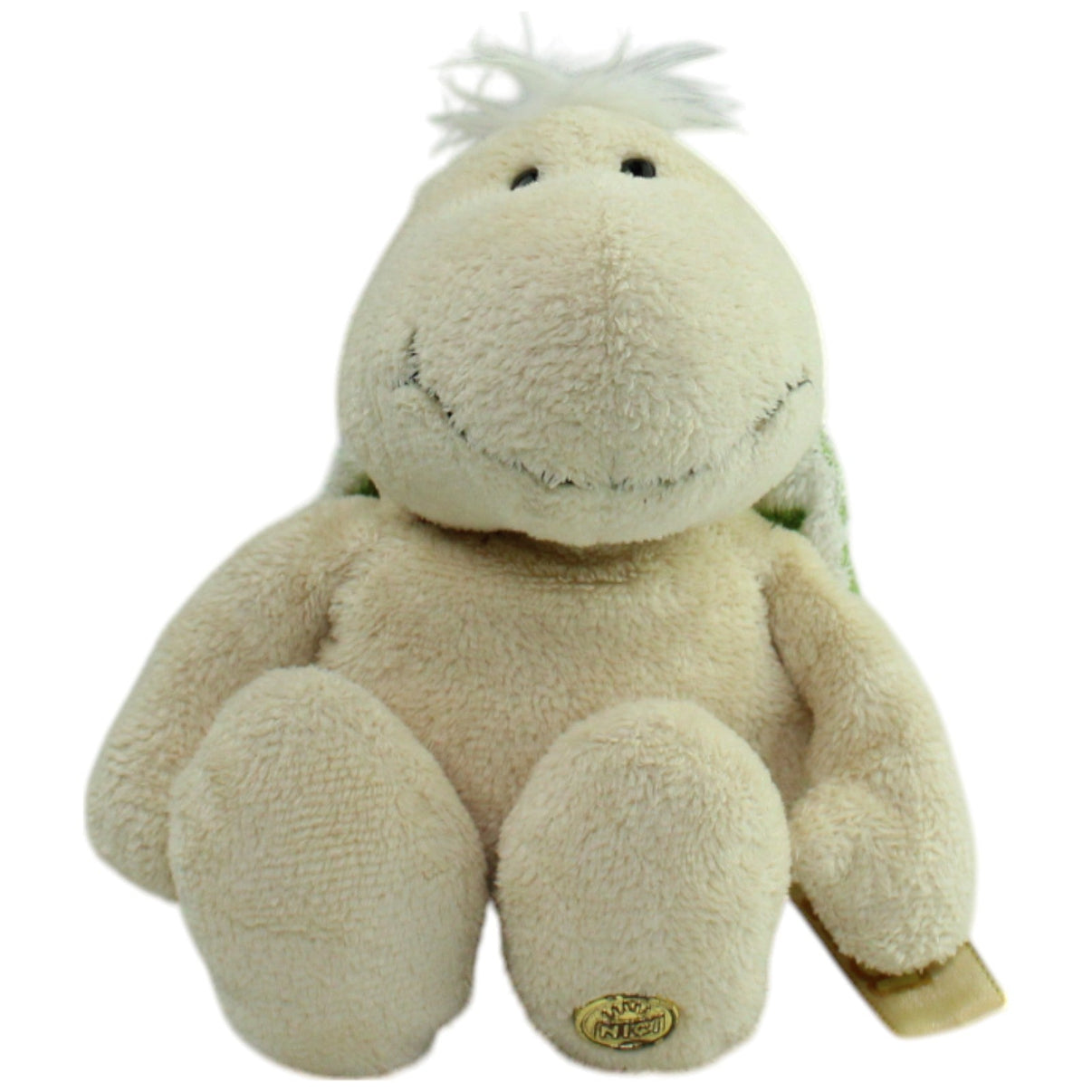 123000015993 NICI Schlenker Schildkröte mit grünem Panzer, beige Kuscheltier Kumpel Leo Gebraucht