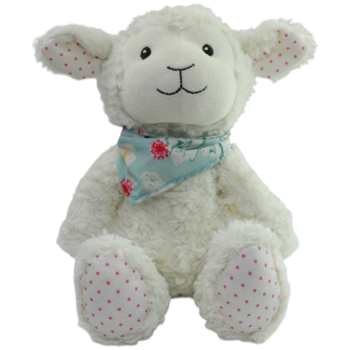 123000015995 TCM Lamm mit Blumenmuster - Halstuch & pünktchen Kuscheltier Kumpel Leo Gebraucht Schaf Tchibo