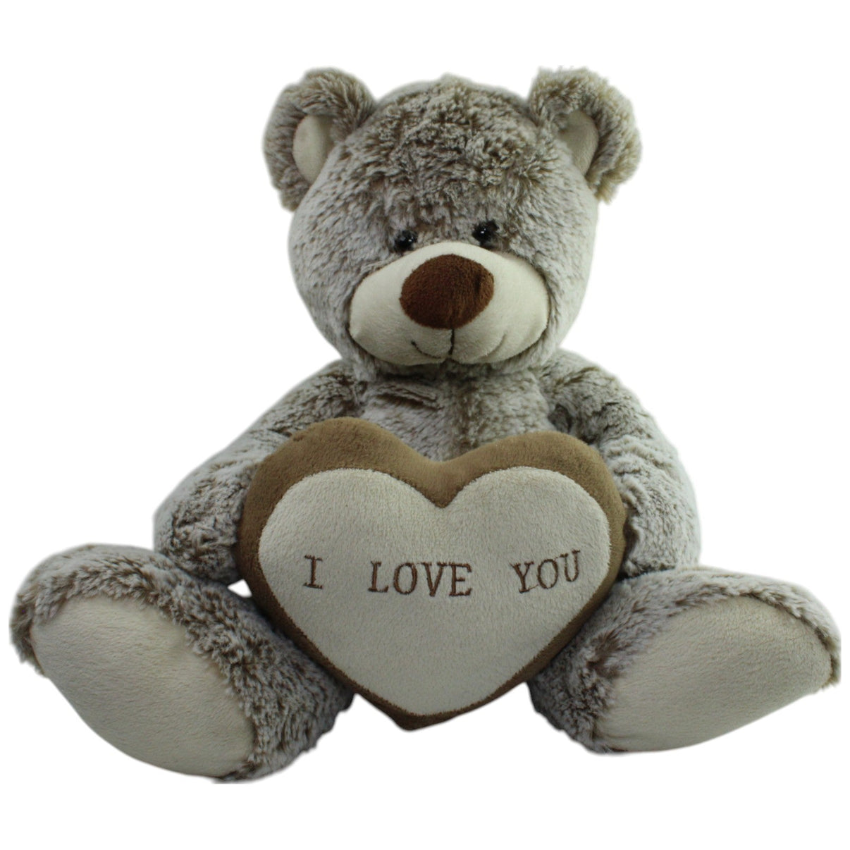 123000016017 TEDI Kuschelfreund, grauer XL Teddy mit Herz "I LOVE YOU" Kuscheltier Kumpel Leo Gebraucht Teddy Teddybär