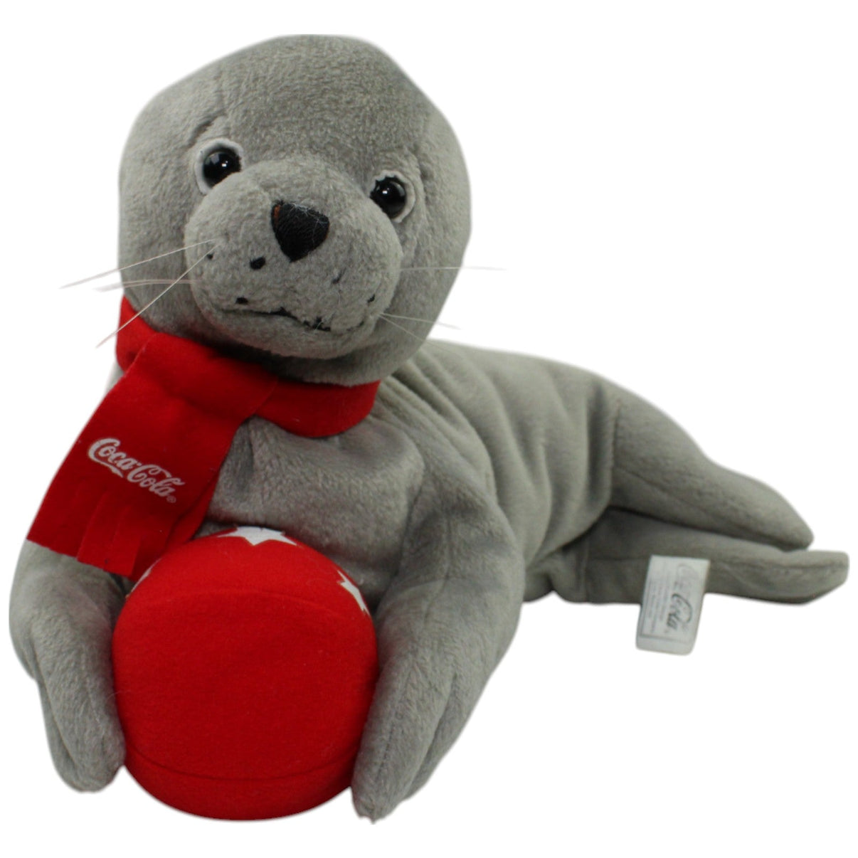 123000016025 A&A Soft Toys Coca Cola, Robbe mit Schal & Ball Kuscheltier Kumpel Leo Gebraucht Heuler Seehund