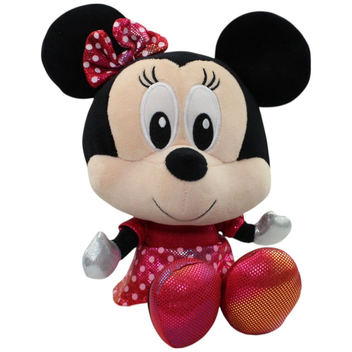 123000016057 Whitehouse Leisure Minnie Maus mit großem Kopf im Glitzer Kleid Kuscheltier Kumpel Leo Disney Gebraucht Mickey Mouse