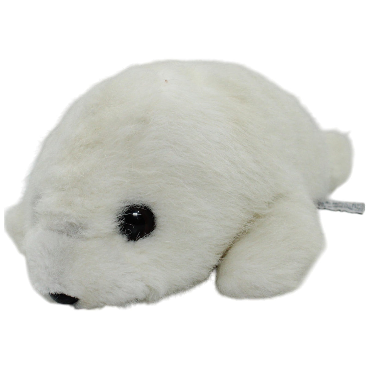 123000016102 Russ Berrie Weiße Robbe, liegend Kuscheltier Kumpel Leo Gebraucht Seehund