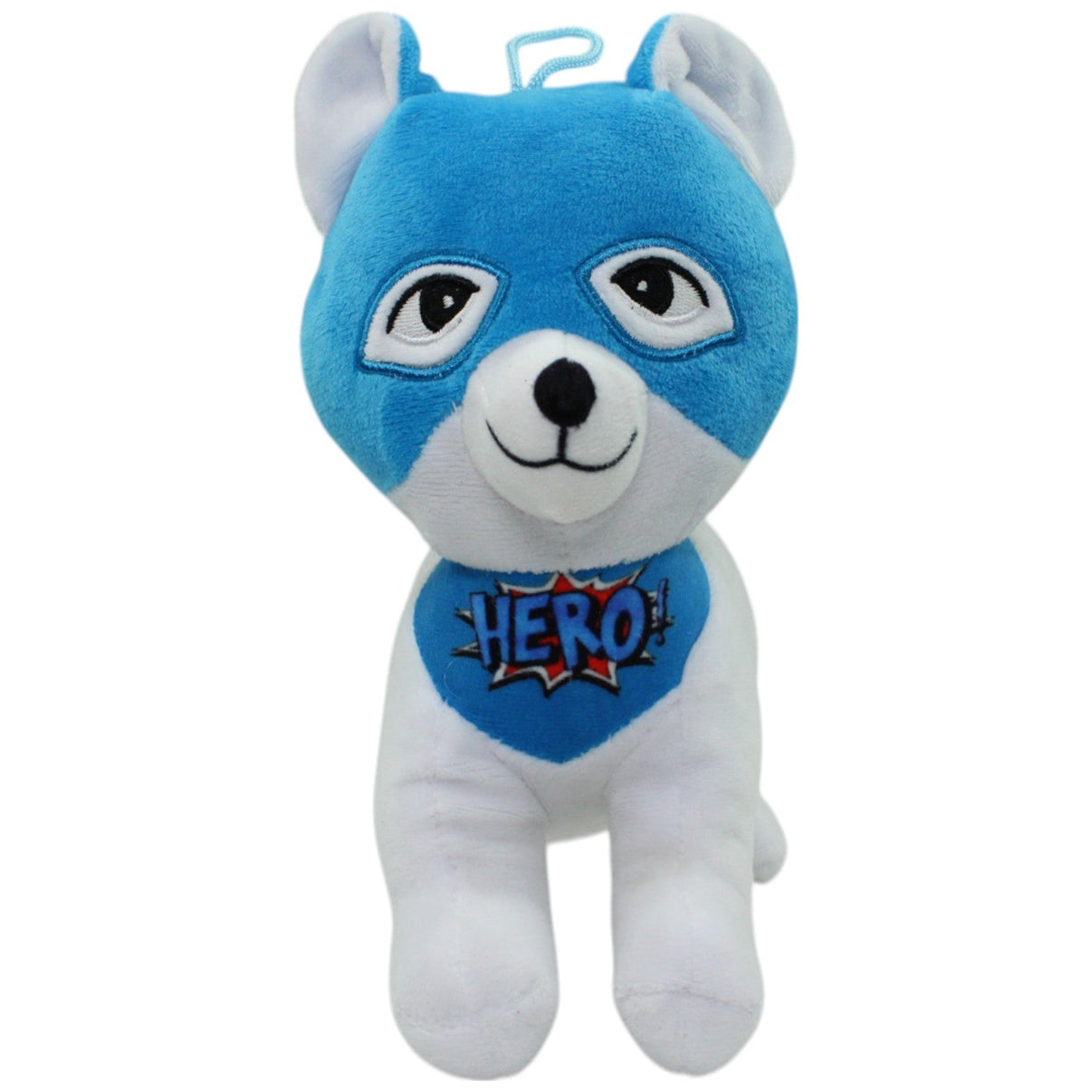123000016117 DOHO International Import Weißer Hund mit Maske "HERO!" Kuscheltier Kumpel Leo Gebraucht