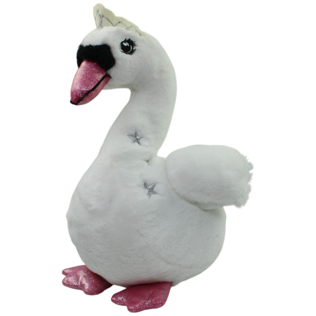 123000016124 Heunec Schwan mit Krone, Sternen & Glitzer - Schnabel Kuscheltier Kumpel Leo Gebraucht Vogel