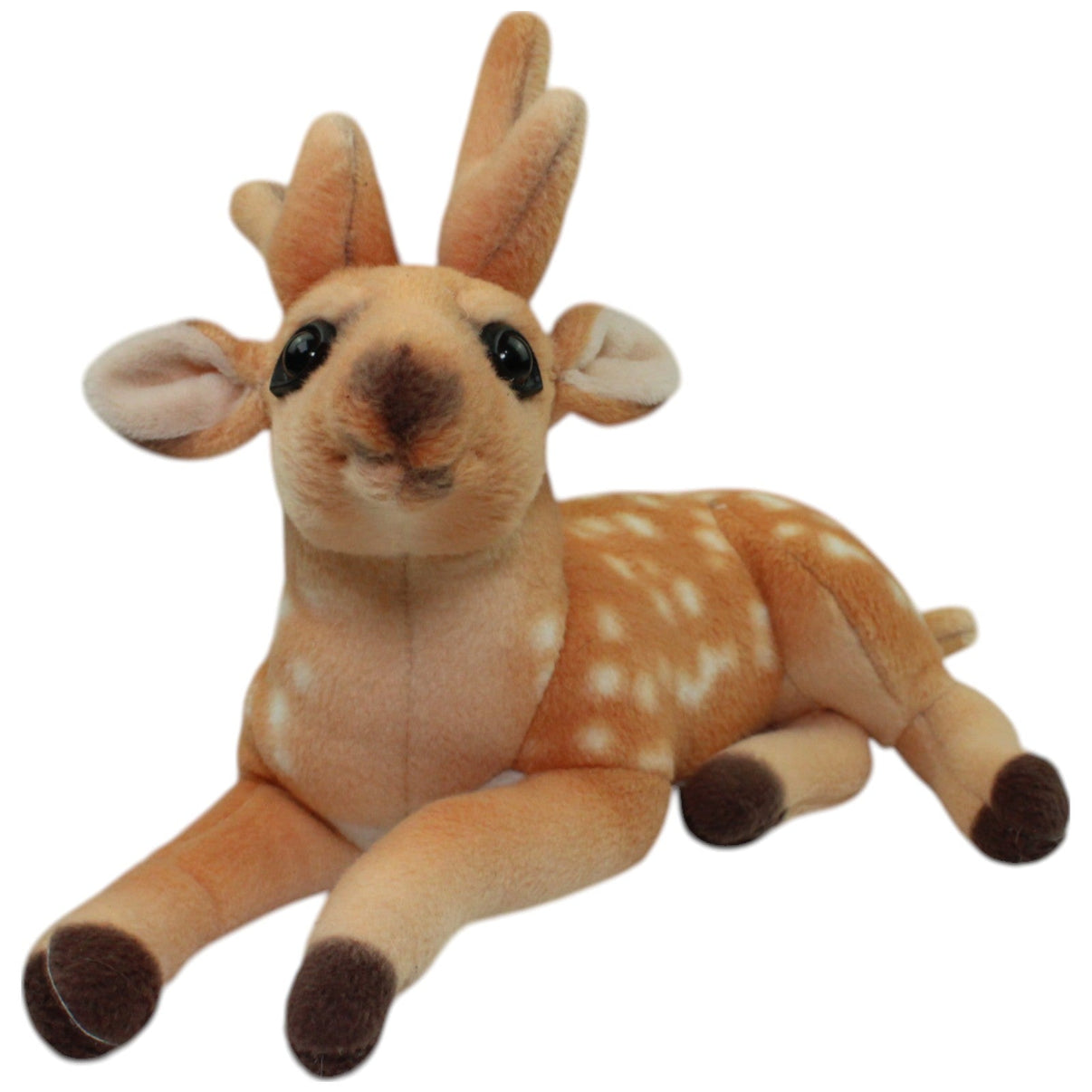 123000016171 Unbekannt Süßes Rehkitz mit Geweih, liegend Kuscheltier Kumpel Leo Gebraucht