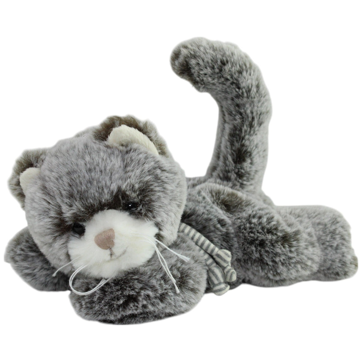 123000016177 Bukowski Design AB Superweiche graue Katze mit Schal, liegend Kuscheltier Kumpel Leo Gebraucht