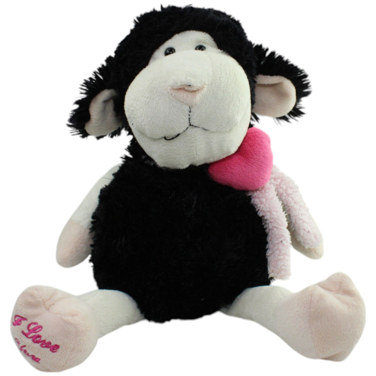 123000016179 Morgenroth Schwarzes Schaf mit Herzschal, XL Kuscheltier Kumpel Leo Gebraucht