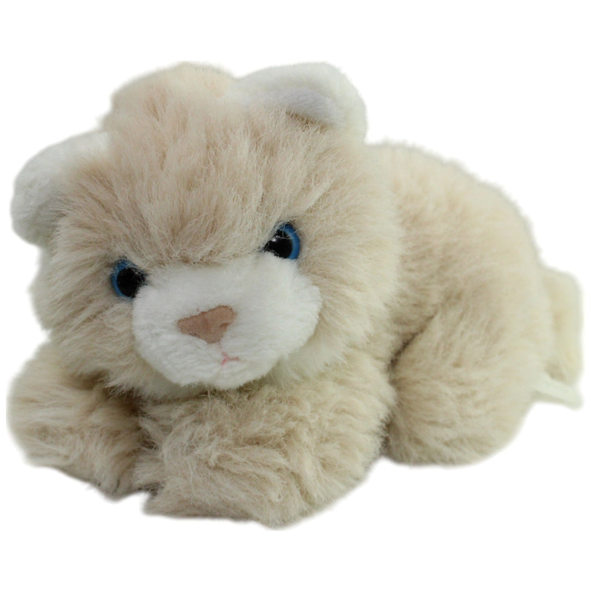 123000016197 L. Dake Beige Katze mit blauen Augen, liegend Kuscheltier Kumpel Leo Gebraucht