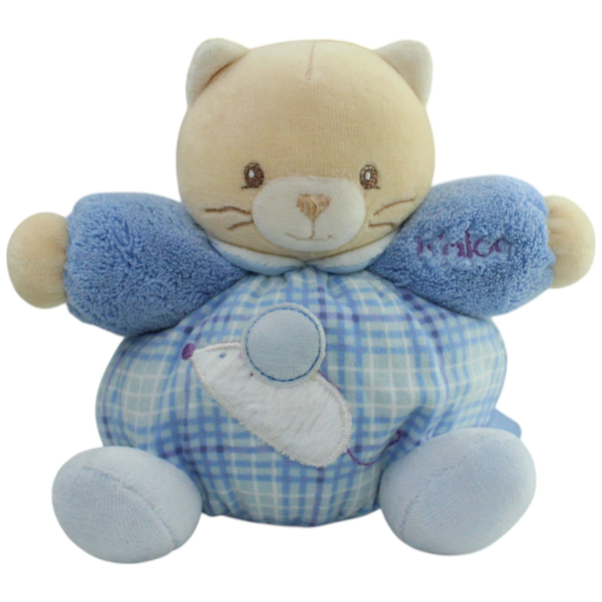 123000016211 Kaloo Süße dicke Katze, blau Kuscheltier Kumpel Leo _Vintage_ Gebraucht Vintage