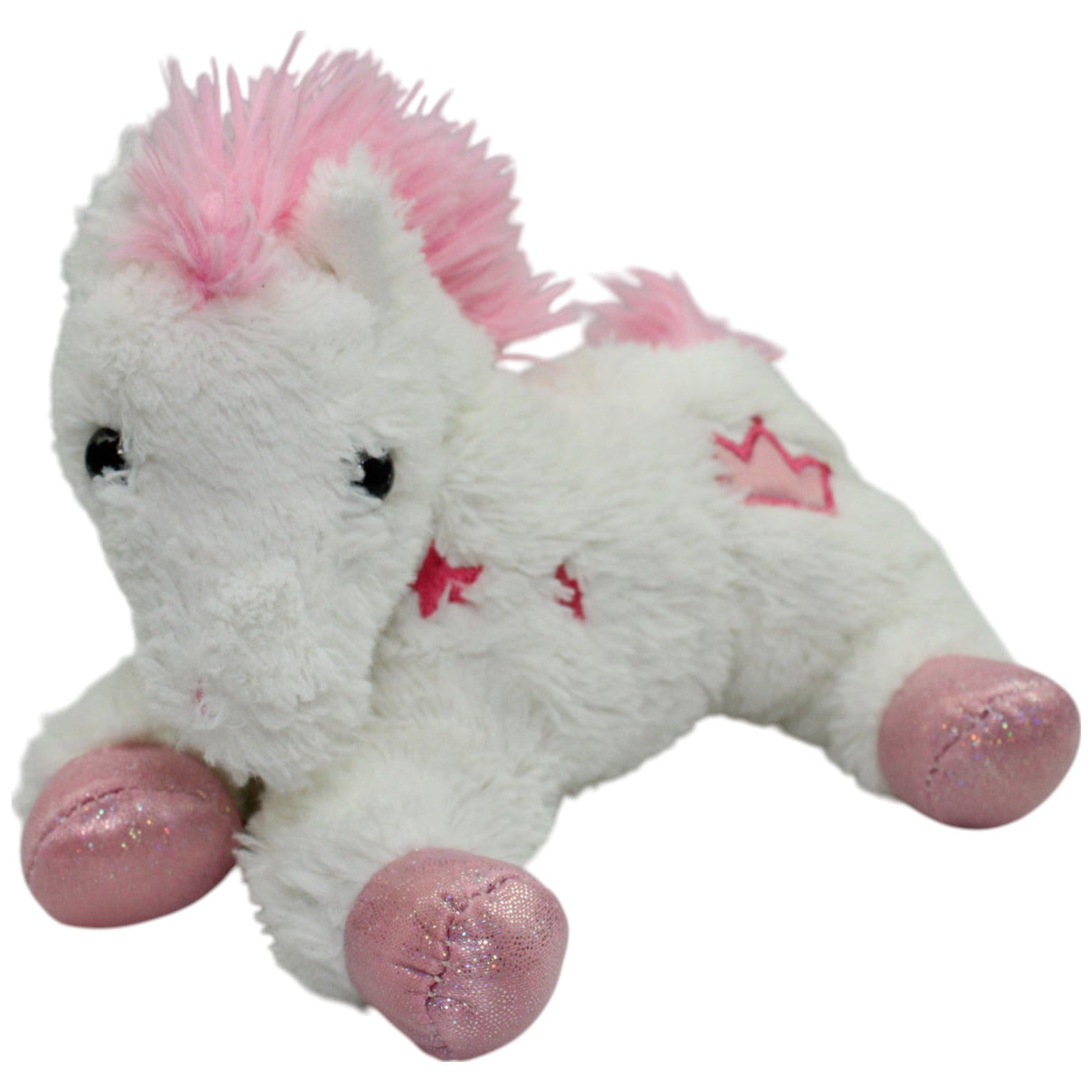 123000016289 Bob der Bär Liegendes Pony, rosa - weiß Kuscheltier Kumpel Leo Gebraucht
