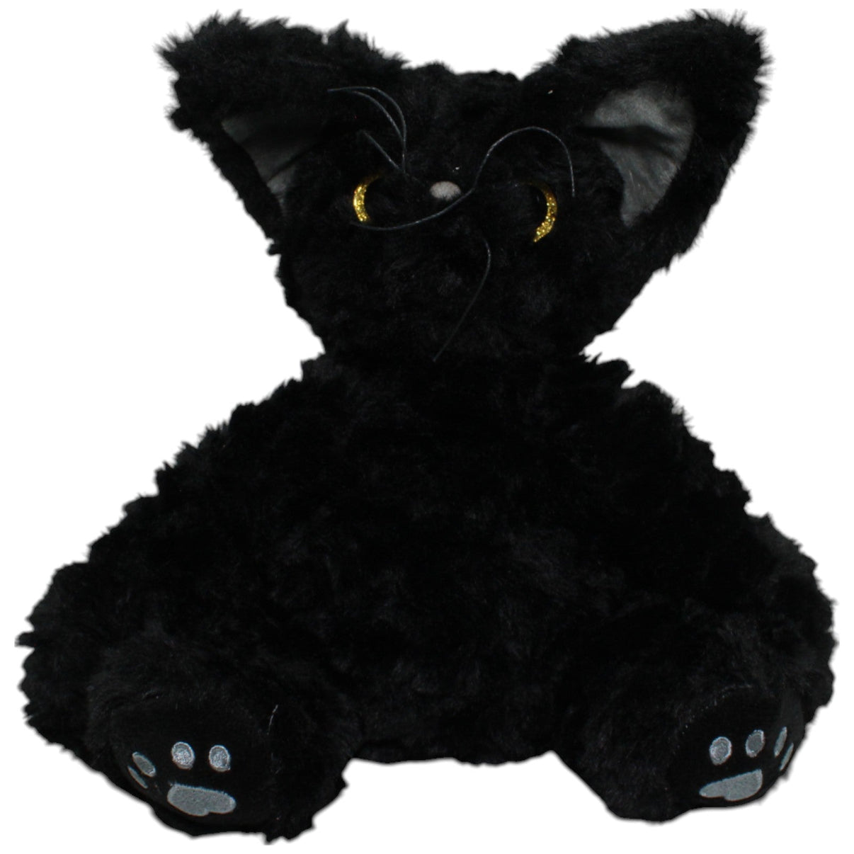 123000016291 Unbekannt Schwarze Devon Rex Katze mit Glitzer - Augen Kuscheltier Kumpel Leo Gebraucht