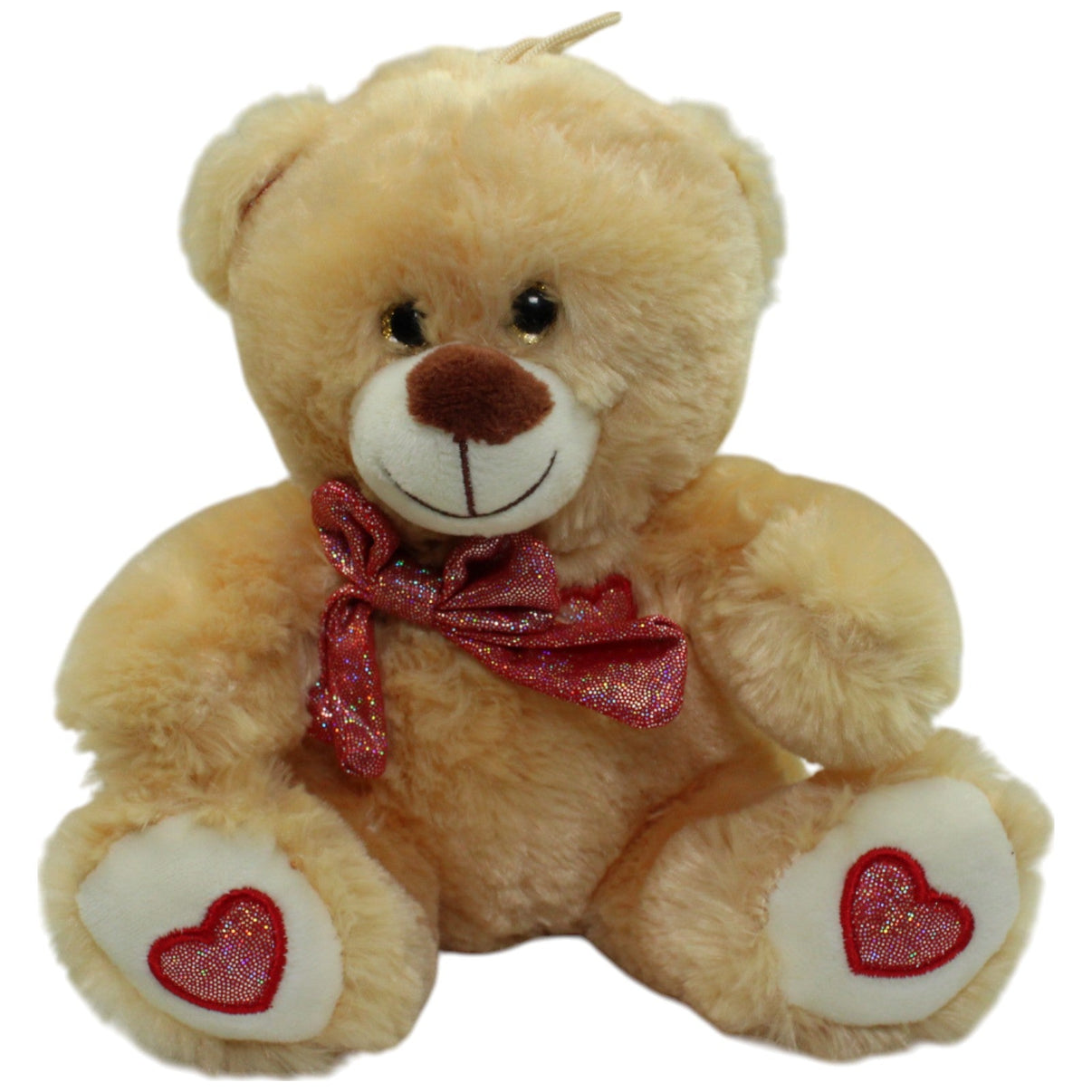123000016293 Landahl & Baumann Heller Teddybär mit roter Schleife Kuscheltier Kumpel Leo Gebraucht Teddy Teddybär
