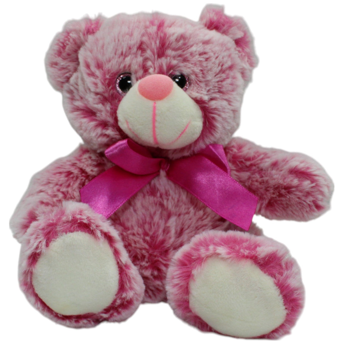123000016306 DOHO International Import Süßer rosa Teddybär mit Schleife Kuscheltier Kumpel Leo Gebraucht Teddy Teddybär