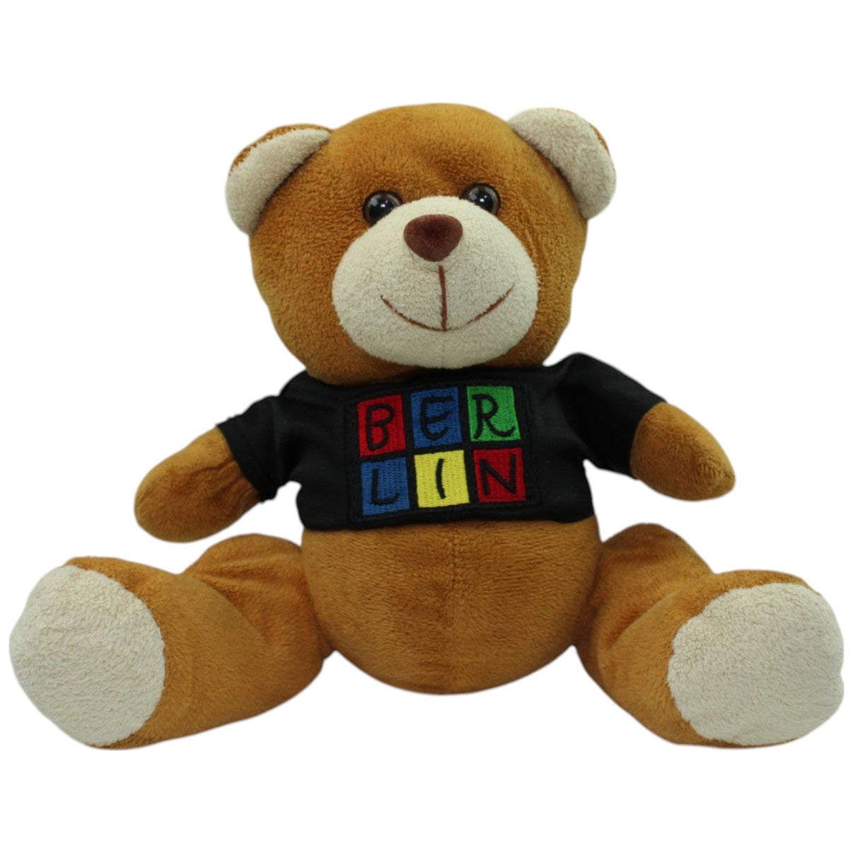 123000016338 MAX. 2001 Merchandising Sitzender Bär mit Herz "BERLIN" Shirt Kuscheltier Kumpel Leo Gebraucht