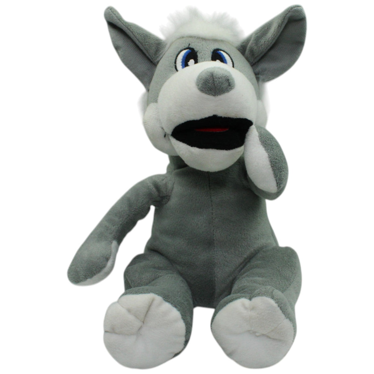 123000016355 Plan Concept Lustiger grauer Wolf, sitzend Kuscheltier Kumpel Leo Gebraucht