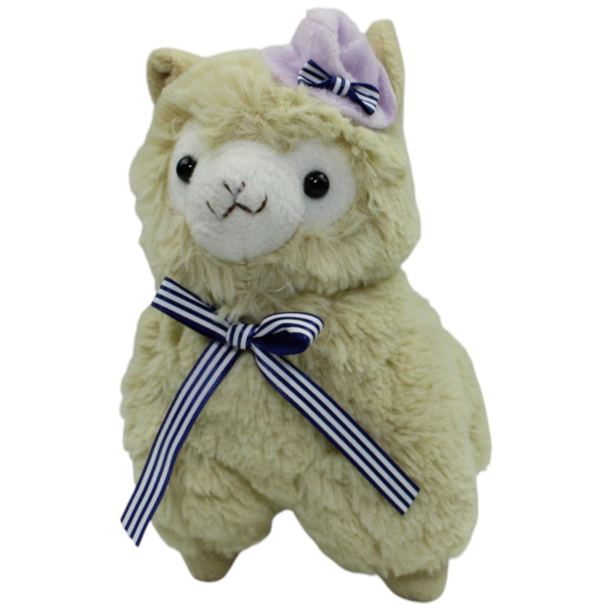 123000016688 AMUSE Alpacasso, Alpaka mit lila Hut und Schleife Kuscheltier Kumpel Leo 20cm Alpaka Beige