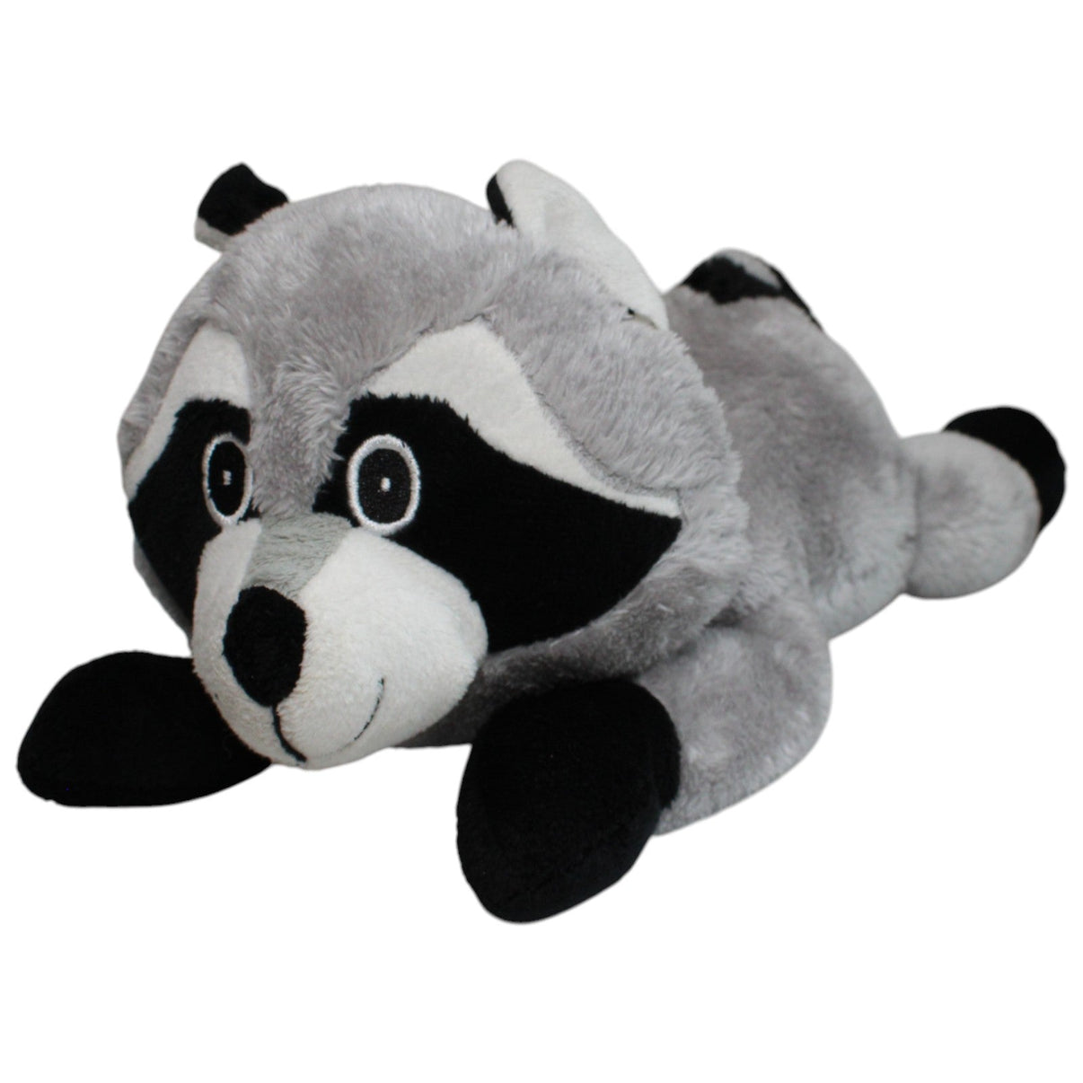 123000016732 GLOREX Süßer liegender Waschbär Luki Kuscheltier Kumpel Leo 39cm Gebraucht Grau