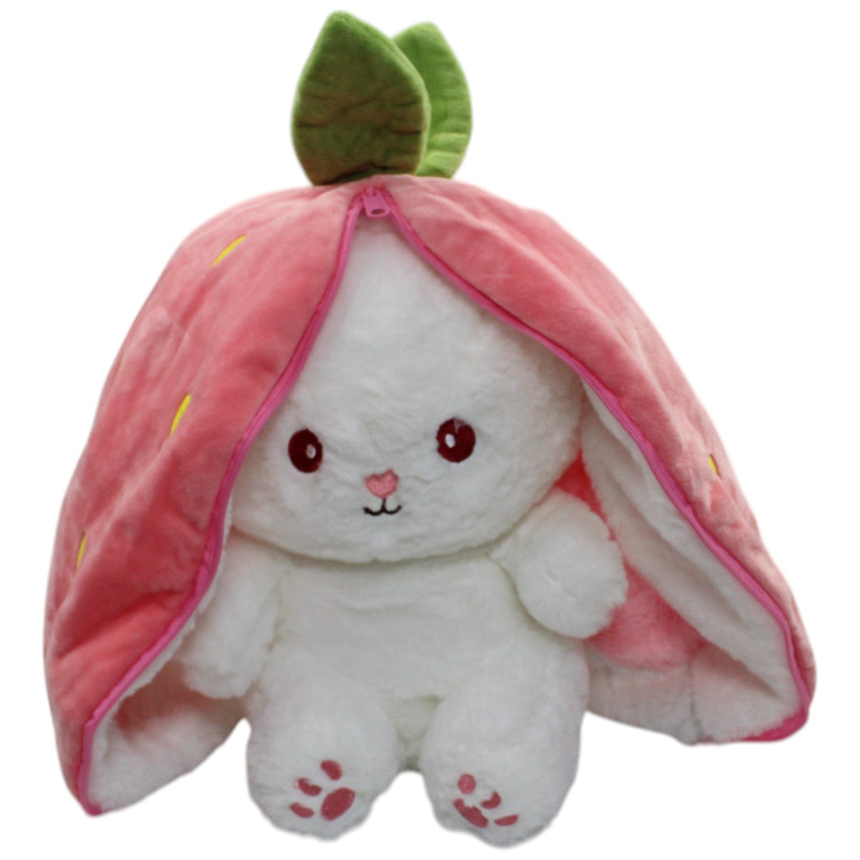 123000016747 Unbekannt Süßer weißer Hase in Erdbeere Kuscheltier Kumpel Leo 35cm Gebraucht Grün
