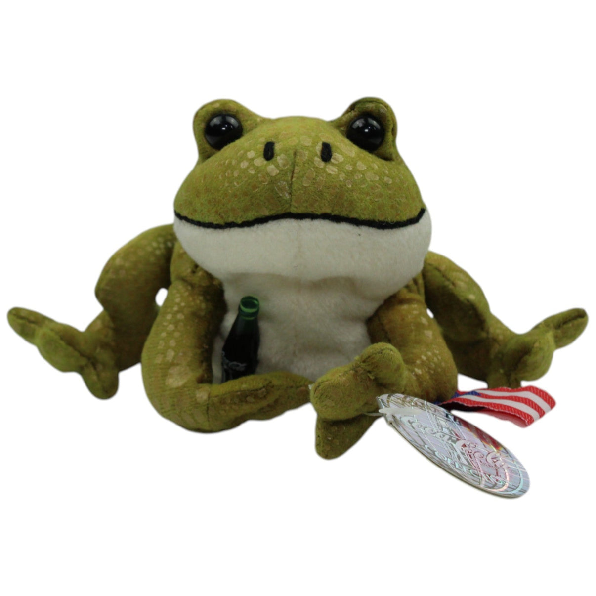 123000016757 Cavanagh Group International Frosch Hopps mit Coca Cola Flasche Kuscheltier Kumpel Leo 13cm 1999 _Vintage_