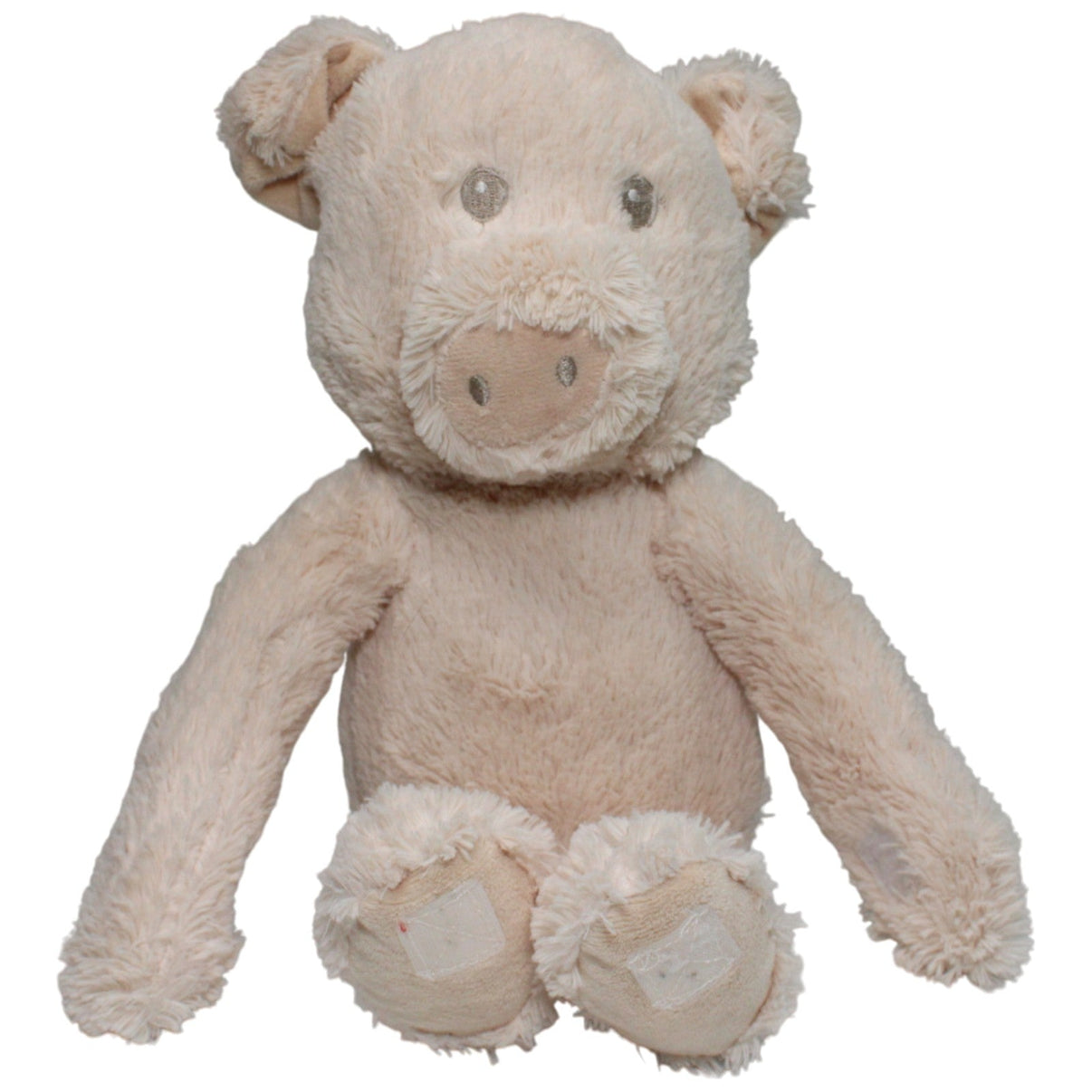 123000016767 HERMANN BIEDERLACK Süßes Schwein mit Klett - Händen und Beinen Kuscheltier Kumpel Leo 40cm Beige Gebraucht