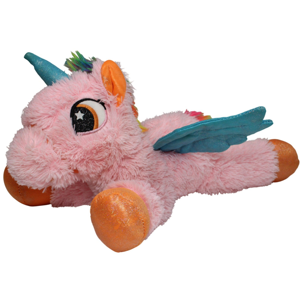 123000016772 Eddy Toys Süßes rosa Pegasus mit Glitzer Kuscheltier Kumpel Leo 35cm Gebraucht Kuscheltier