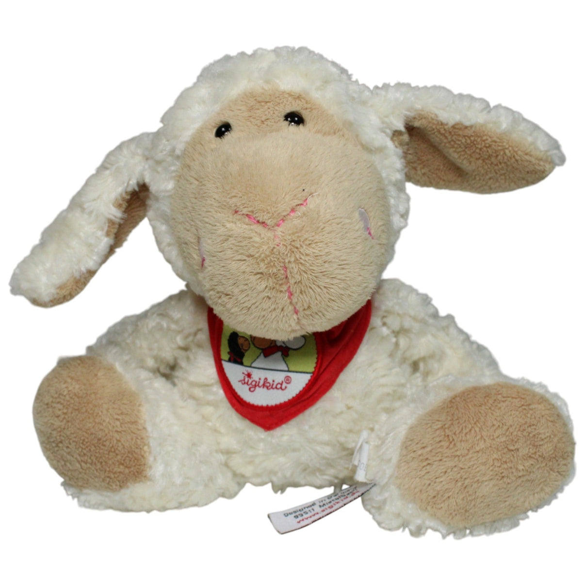 123000016777 Sigikid Schaf mit rotem Halstuch Kuscheltier Kumpel Leo 27cm Beige Gebraucht